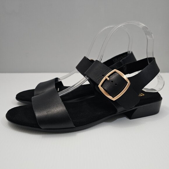 Munro Cleo Sandal Open Toe Buckle Black Leather Womens Size 9.5 - Picture 13 of 13